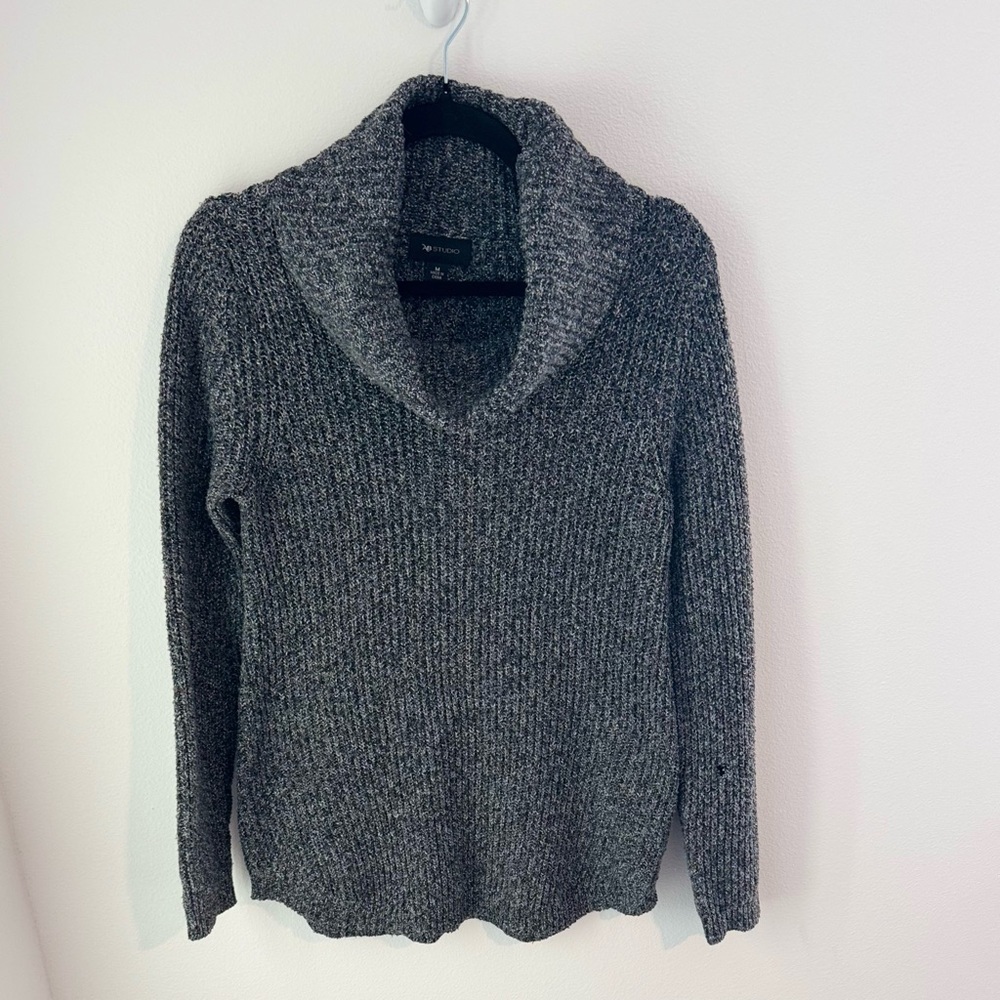AB Studio Charcoal Cowl Neck Sweater - size M